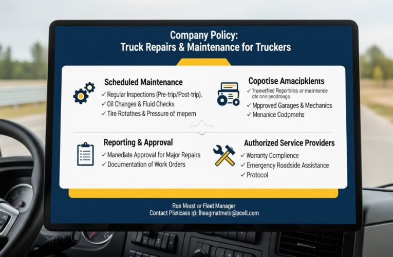 What is the company’s policy on truck repairs and maintenance?