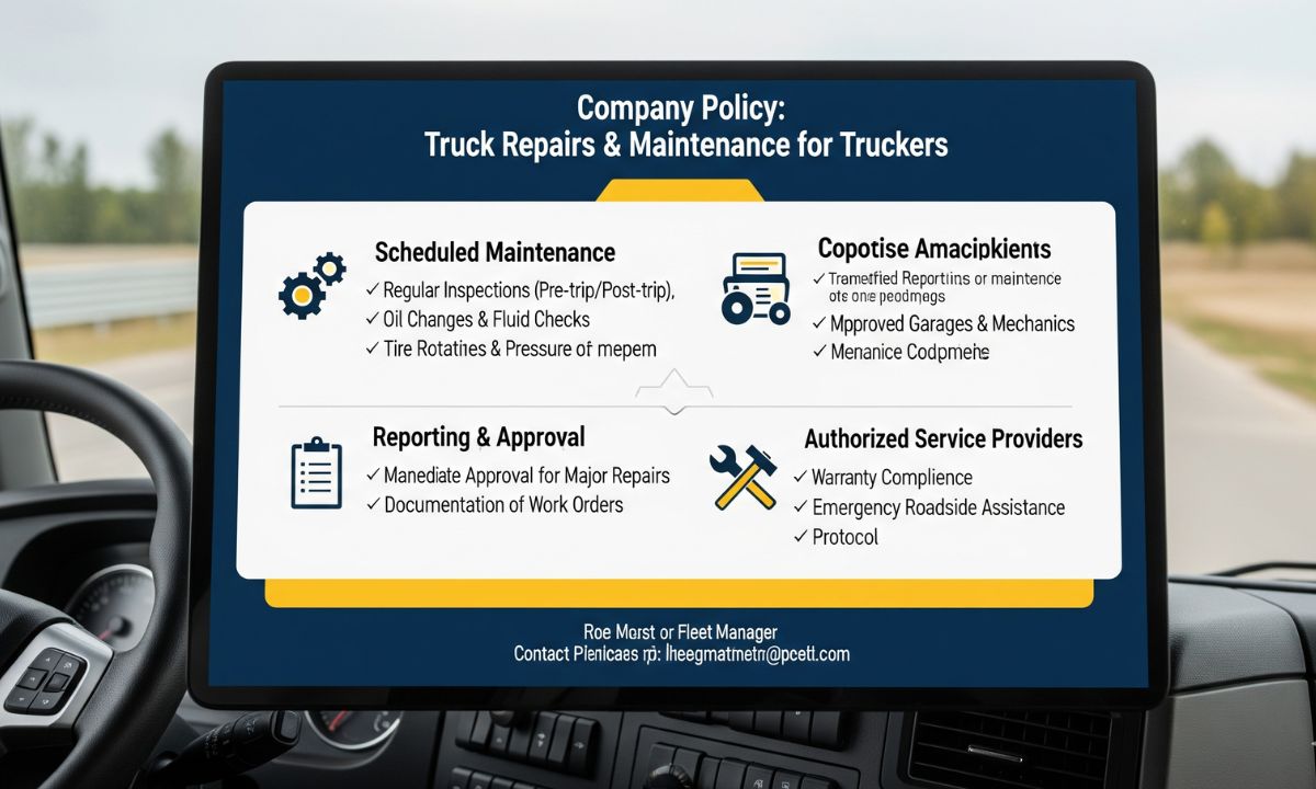 What is the company's policy on truck repairs and maintenance?