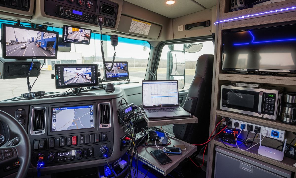 What kind of electronics are provided in the truck (tablet, GPS, etc.)?