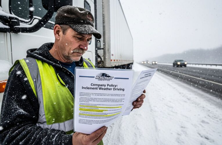 What is the company’s policy on driving in bad weather?