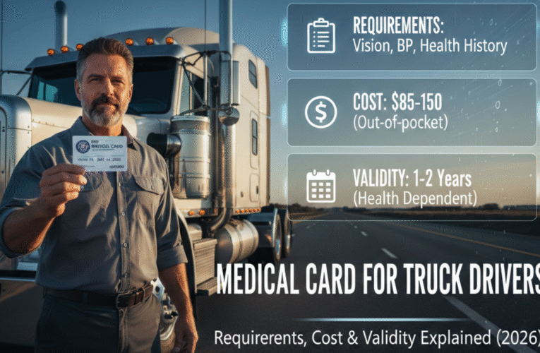 Medical Card for Truck Drivers : Requirements, Cost & Validity Explained (2026)